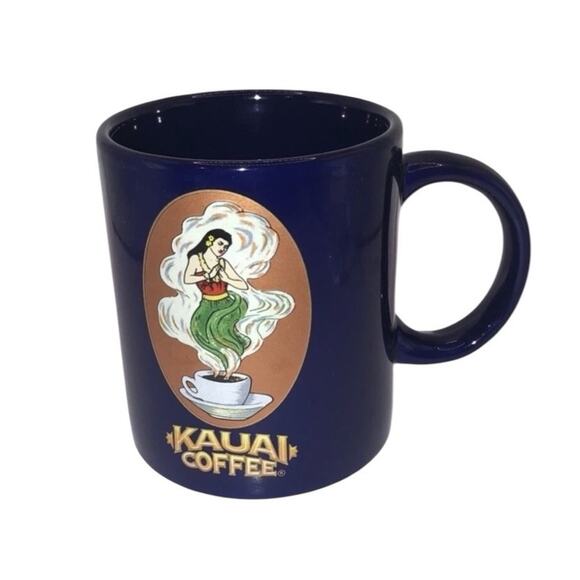 Kauai Coffee Mug Hawaii Advertising Hula Girl Dancing Aloha Souvenir With Box - Picture 3 of 9